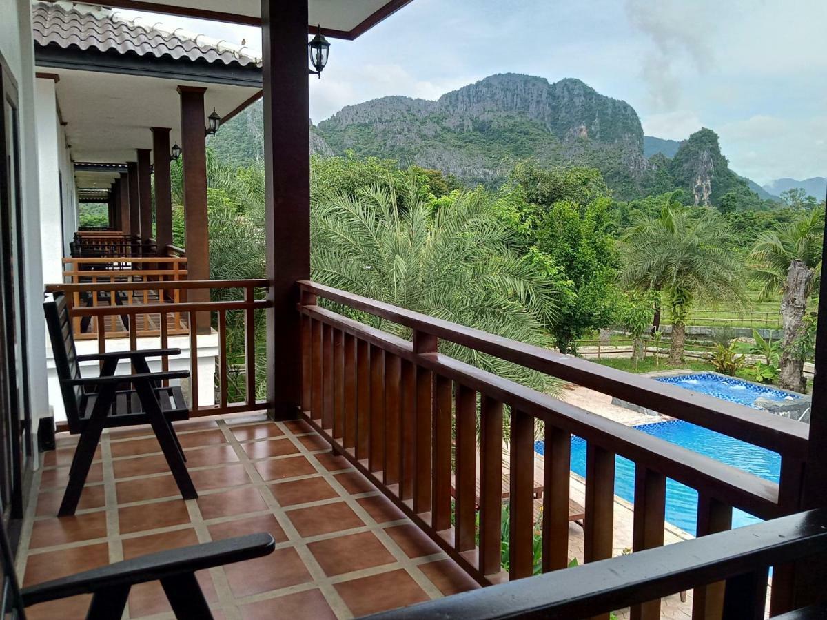Vang Vieng Savanh Sunset View Resort Ngoại thất bức ảnh