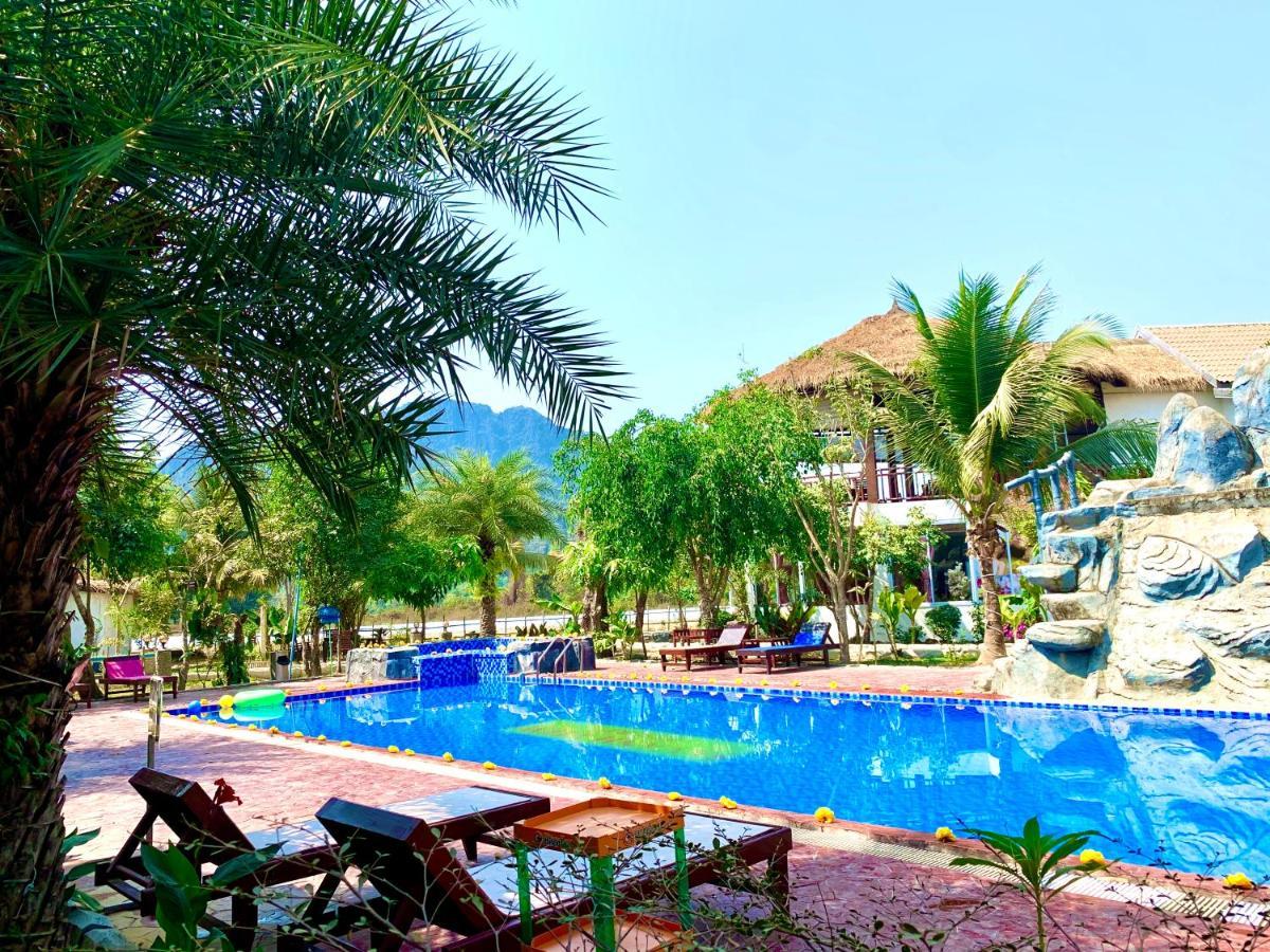 Vang Vieng Savanh Sunset View Resort Ngoại thất bức ảnh